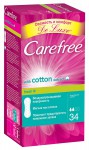 Салфетки ежедневные женские, Carefree (Кэфри) 34 шт коттон фреш