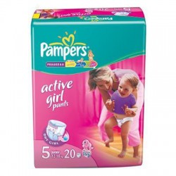 Подгузники-трусики для девочек 20 шт. Pampers актив герл джуниор 12-18 кг