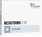 Мелатонин, таблетки покрытые оболочкой пленочной 3 мг 60 шт