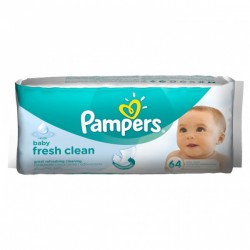 Салфетки влажные детские, Pampers (Памперс) 64 шт беби фреш сменный блок