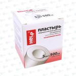 Пластырь медицинский фиксирующий, Help (Хелп) р. 5смх500см 1 шт на шелковой основе (катушка) картон. коробка