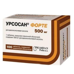 Урсосан форте, таблетки покрытые пленочной оболочкой 500 мг 100 шт